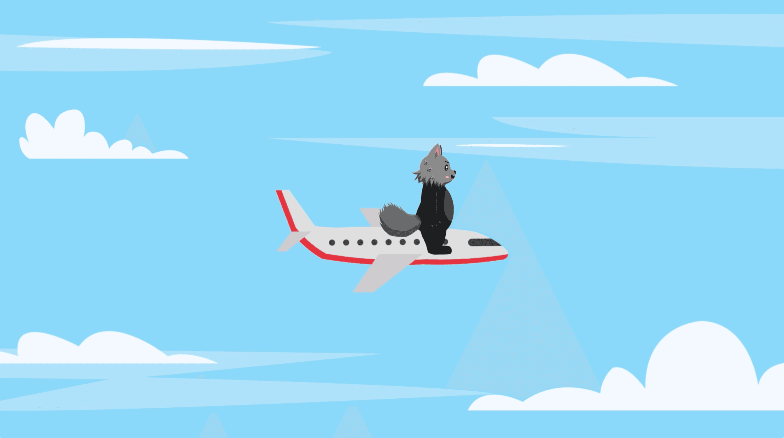 Flying animation screen