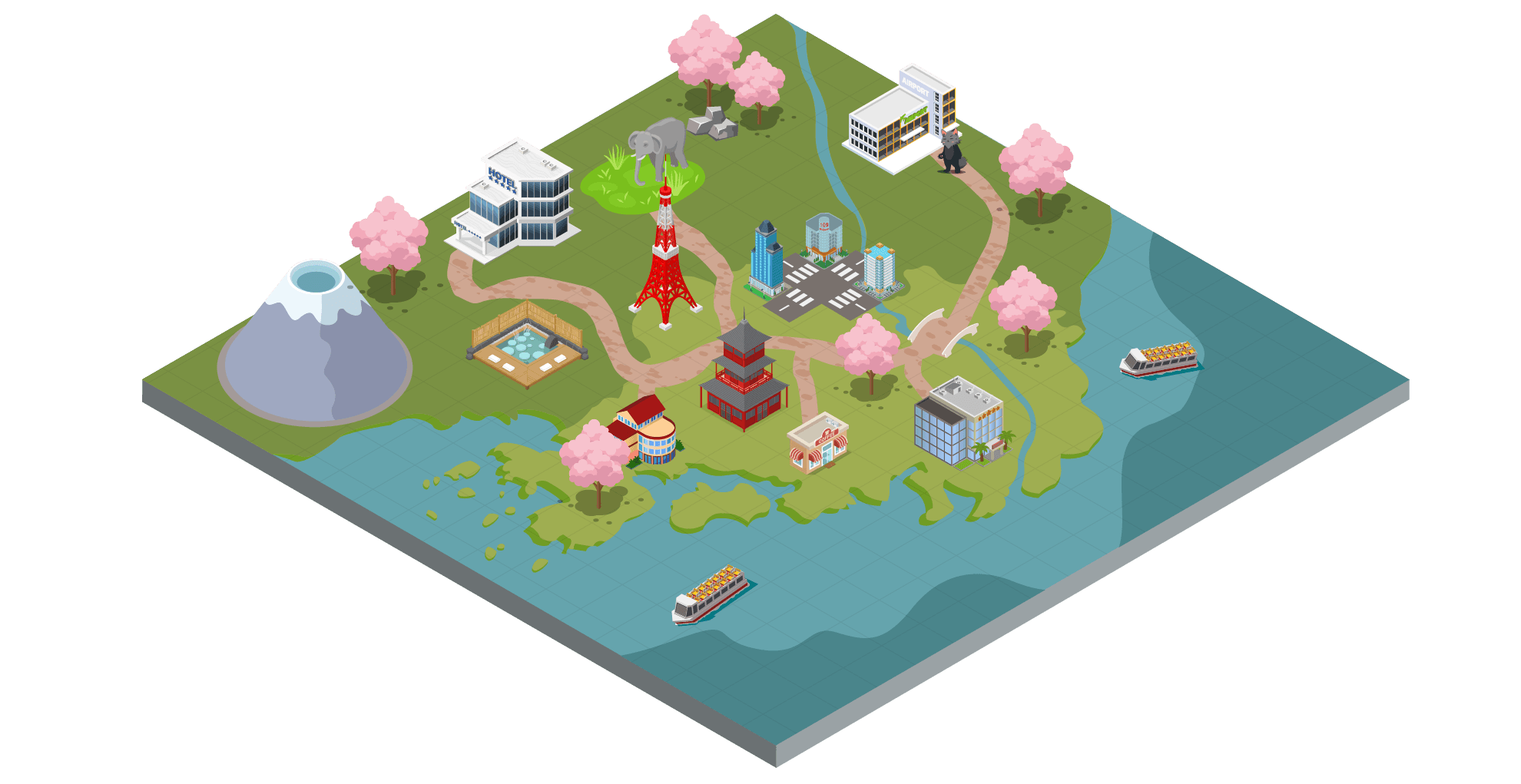Isometric map of Tokyo