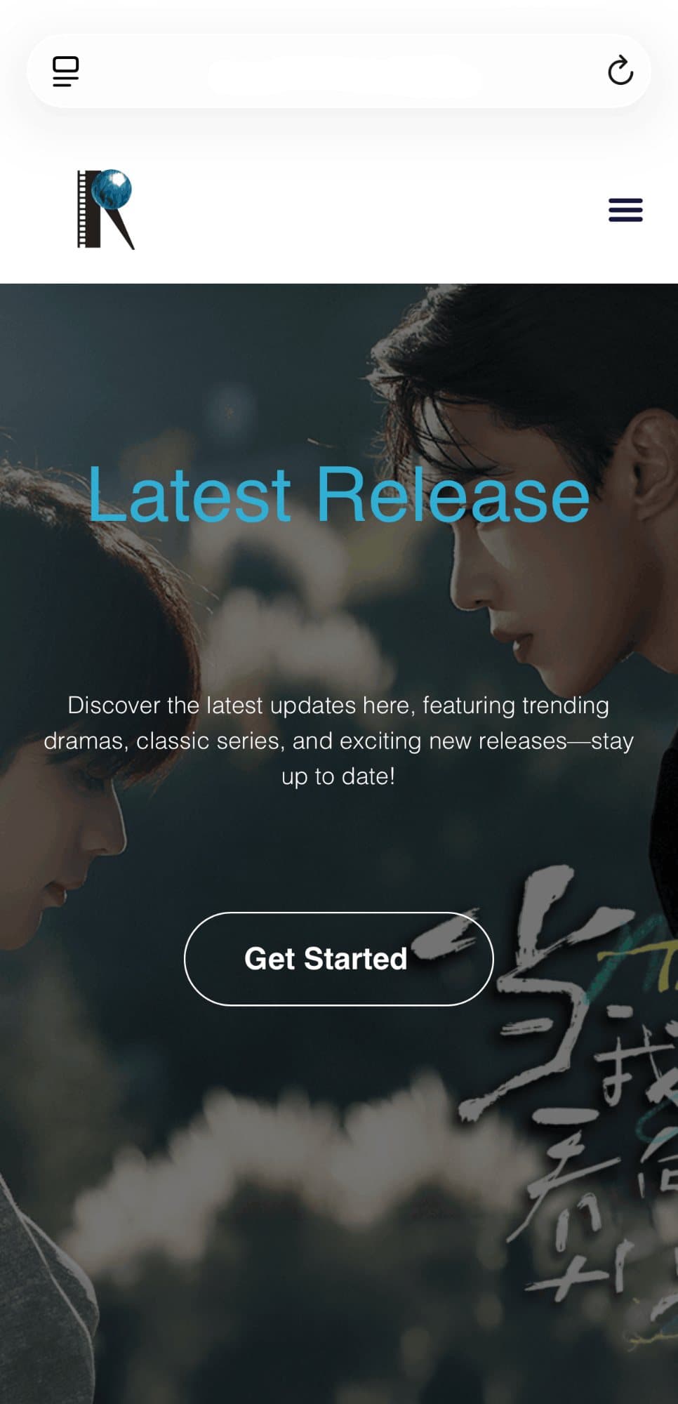 Revamped website homepage on mobile